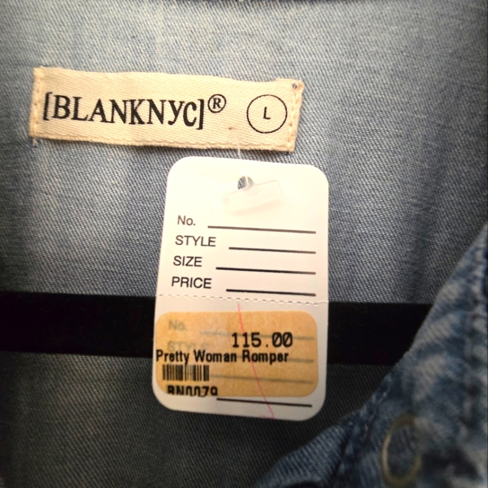 Blank NYC Light Blue Denim Jumpsuit Romper - Picture 14 of 15